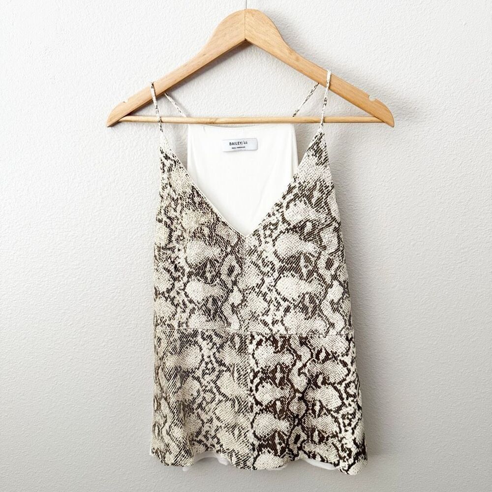 BAILEY 44 x ANTHRO | Snake Skin Sueded Tank Blouse Ivory Black Gray | Size Small